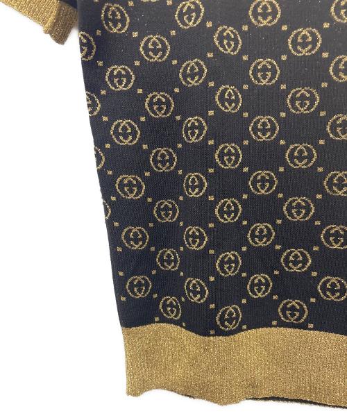 GUCCI（グッチ）GUCCI (グッチ) GG柄 半袖ラメニット ブラック サイズ:Sの古着・服飾アイテム