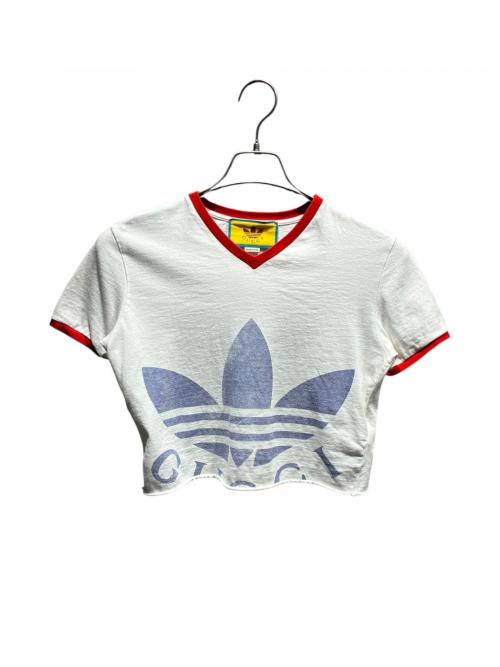 GUCCI（グッチ）GUCCI (グッチ) adidas (アディダス) クロップドTシャツ ホワイト サイズ:XSの古着・服飾アイテム