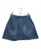 GUCCIグッチ）の古着「GGボタン フレアデニムスカート」｜インディゴ