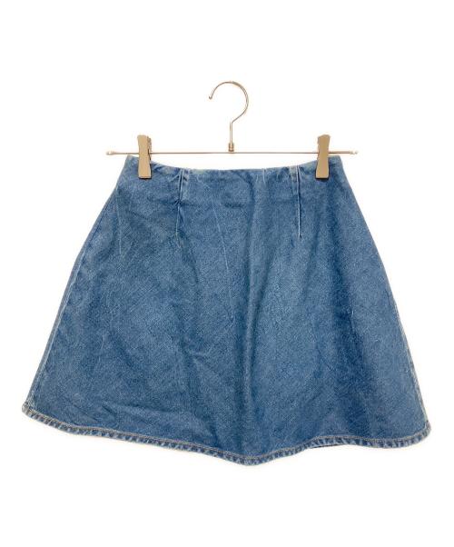 GUCCI（グッチ）GUCCI (グッチ) GGボタン フレアデニムスカート インディゴ サイズ:36の古着・服飾アイテム
