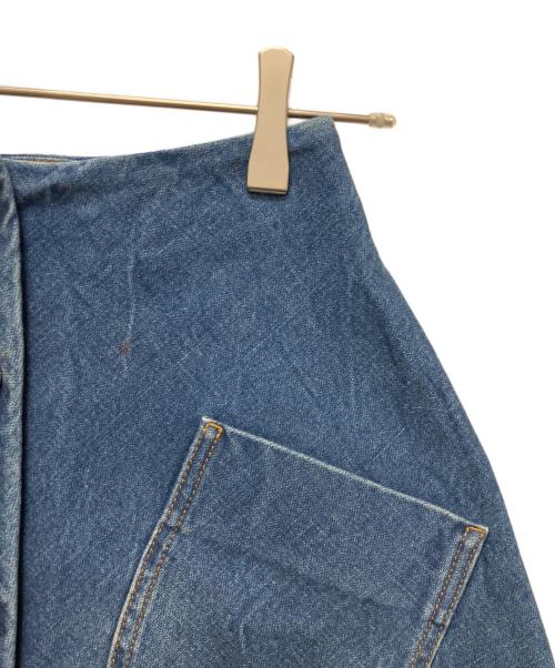 GUCCI（グッチ）GUCCI (グッチ) GGボタン フレアデニムスカート インディゴ サイズ:36の古着・服飾アイテム