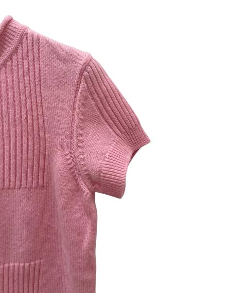 HERMES（エルメス）HERMES (エルメス) カシミヤ半袖ニットTシャツ ピンク サイズ:34の古着・服飾アイテム