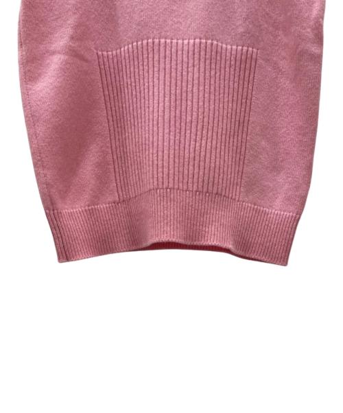 HERMES（エルメス）HERMES (エルメス) カシミヤ半袖ニットTシャツ ピンク サイズ:34の古着・服飾アイテム
