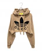 GUCCI×adidasグッチ×アディダス）の古着「Gucci x adidas Cropped/ショート丈パーカー」｜ブラウン