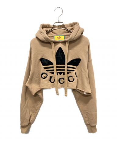 GUCCI アディダス コラボパーカー　アディダスグッチxs 未使用　ブラウン GUCCI アディダス コラボパーカー アディダスグッチxs 未使用 ブラウン
