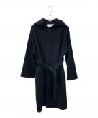 CELINEセリーヌ）の古着「ベルト付フーテッドカシミヤコート」｜ブラック