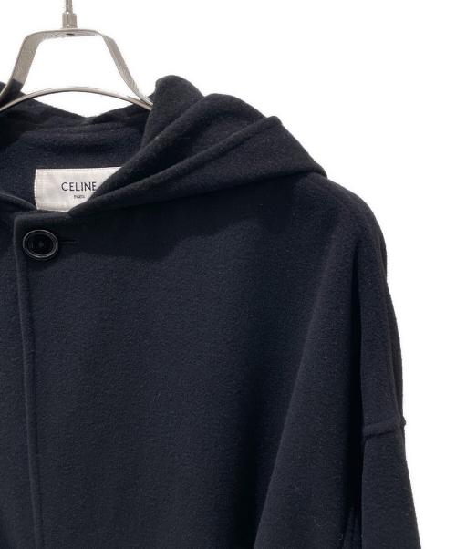 CELINE（セリーヌ）CELINE (セリーヌ) ベルト付フーテッドカシミヤコート ブラック サイズ:34の古着・服飾アイテム
