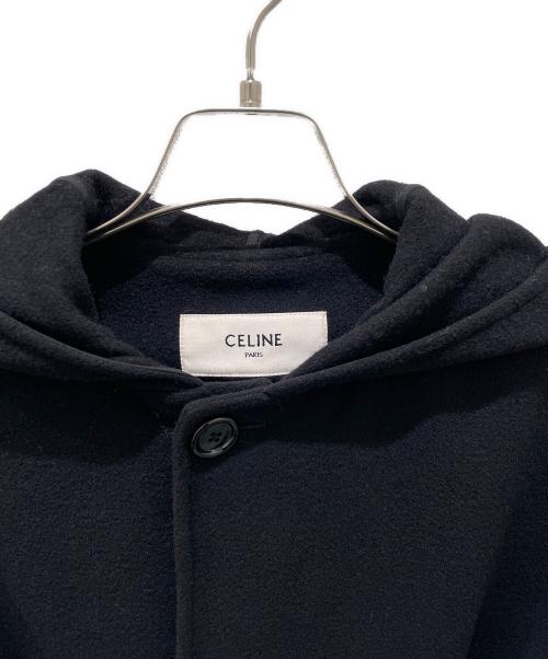 CELINE（セリーヌ）CELINE (セリーヌ) ベルト付フーテッドカシミヤコート ブラック サイズ:34の古着・服飾アイテム