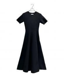 MADISON BLUE（マディソンブルー）の古着「Flared Long Knit Dress/フレアロングニットドレス/MB204-8001」｜ブラック