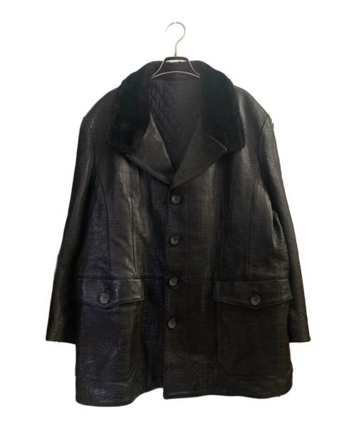 GIORGIO ARMANI（ジョルジョアルマーニ）GIORGIO ARMANI (ジョルジョアルマーニ) レザージャケット ブラック サイズ:60の古着・服飾アイテム