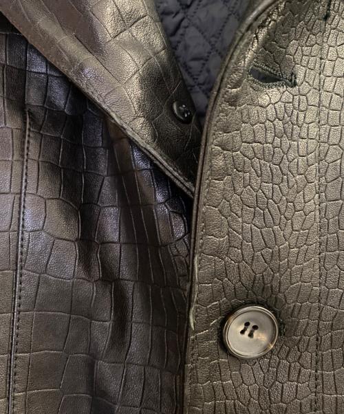 GIORGIO ARMANI（ジョルジョアルマーニ）GIORGIO ARMANI (ジョルジョアルマーニ) レザージャケット ブラック サイズ:60の古着・服飾アイテム