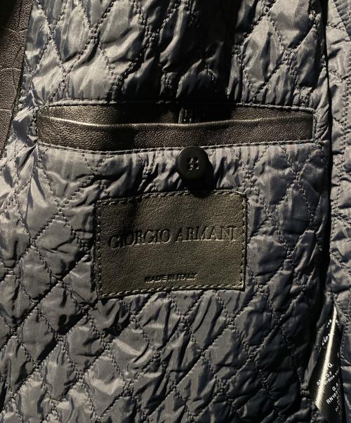 GIORGIO ARMANI（ジョルジョアルマーニ）GIORGIO ARMANI (ジョルジョアルマーニ) レザージャケット ブラック サイズ:60の古着・服飾アイテム