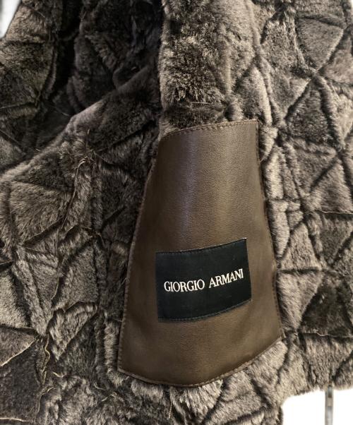GIORGIO ARMANI（ジョルジョアルマーニ）GIORGIO ARMANI (ジョルジョアルマーニ) ムートンジャケット ブラウン サイズ:52の古着・服飾アイテム