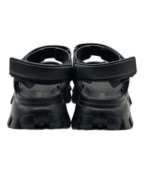 PRADA（プラダ）PRADA (プラダ) レザーサンダル ブラック サイズ:8 1/2の古着・服飾アイテム