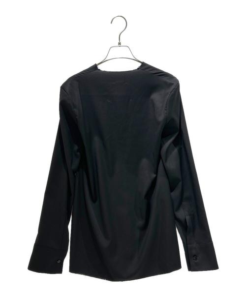 gabriela coll garments（ガブリエラコールガーメンツ）gabriela coll garments (ガブリエラコールガーメンツ) LORO PIANA (ロロピアーナ) Vネックノーカラーシャツ ブラック サイズ:2の古着・服飾アイテム