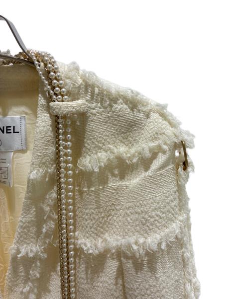 CHANEL（シャネル）CHANEL (シャネル) Chanel 08P Demi Couture White Wool Jacket ツイードジャケット アイボリー サイズ:34の古着・服飾アイテム