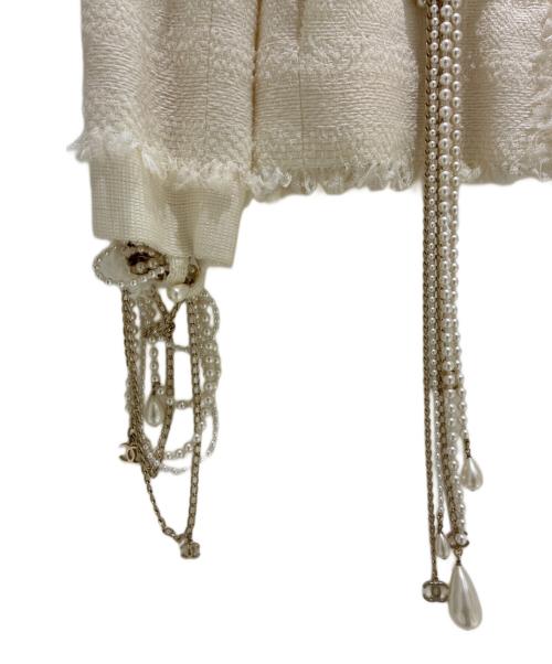 CHANEL（シャネル）CHANEL (シャネル) Chanel 08P Demi Couture White Wool Jacket ツイードジャケット アイボリー サイズ:34の古着・服飾アイテム