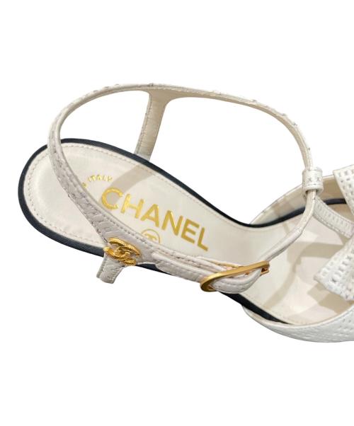 CHANEL（シャネル）CHANEL (シャネル) ストラップパンプス ホワイト サイズ:35　1/2の古着・服飾アイテム