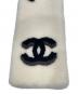 中古・古着 CHANEL (シャネル) ココマークムートンマフラー アイボリー×ブラック：220000円