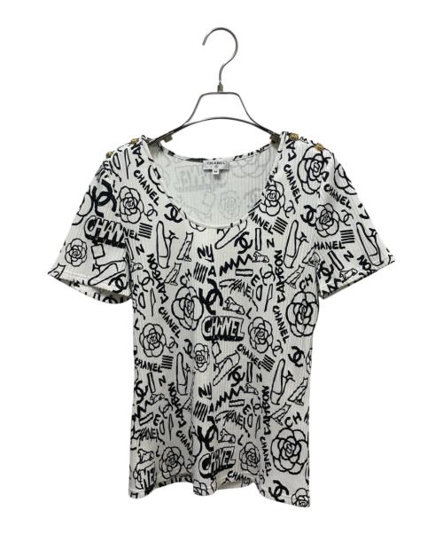 CHANEL（シャネル）CHANEL (シャネル) 19A　ココマーク 半袖カットソー ホワイト サイズ:38の古着・服飾アイテム