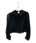 CHANELシャネル）の古着「フリルブラウス」｜ブラック