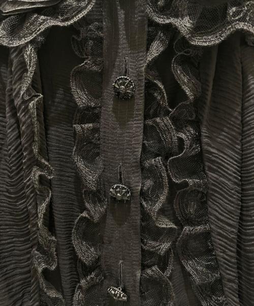 CHANEL（シャネル）CHANEL (シャネル) フリルブラウス ブラック サイズ:42の古着・服飾アイテム