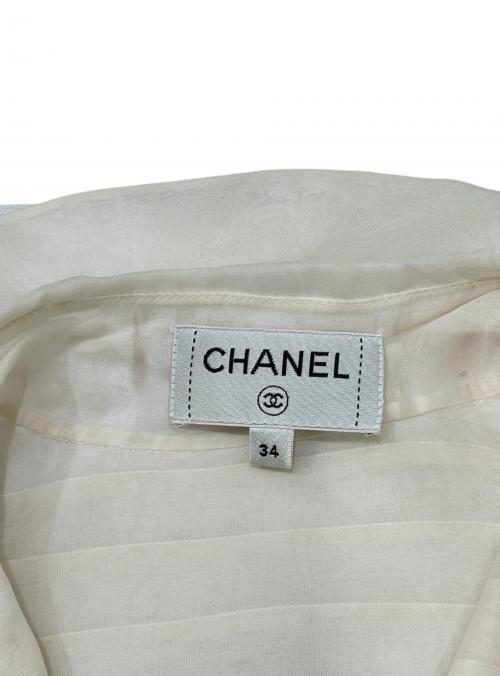 CHANEL（シャネル）CHANEL (シャネル) P56　ヨークフリル付きブラウス アイボリー サイズ:34の古着・服飾アイテム