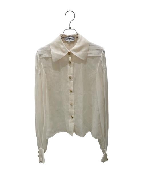 CHANEL（シャネル）CHANEL (シャネル) P56　ヨークフリル付きブラウス アイボリー サイズ:34の古着・服飾アイテム