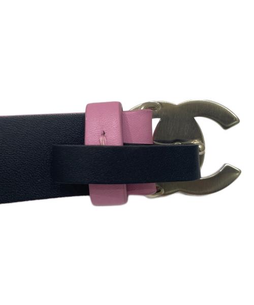 CHANEL（シャネル）CHANEL (シャネル) ココマークターンロックレザーベルト ピンク×ゴールド サイズ:70/28の古着・服飾アイテム