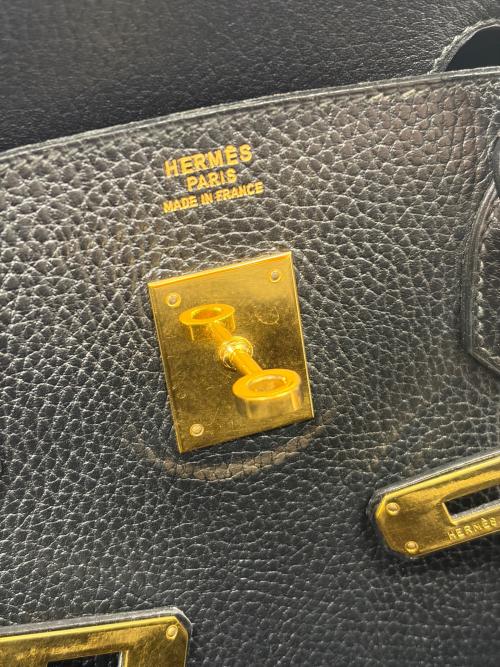 HERMES（エルメス）HERMES (エルメス) バーキン40/トリヨンクレマンス/〇X刻印：1994年製造/ゴールド金具 ブラック サイズ:40の古着・服飾アイテム