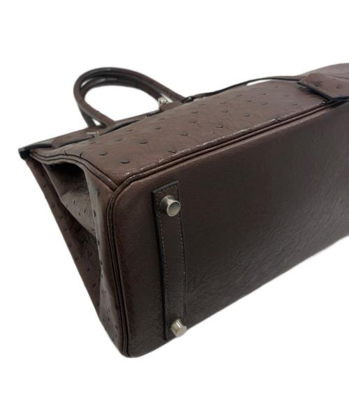 HERMES（エルメス）HERMES (エルメス) バーキン30/シルバー金具/オーストリッチ/□H刻印/ブラウン ブラウン サイズ:30の古着・服飾アイテム