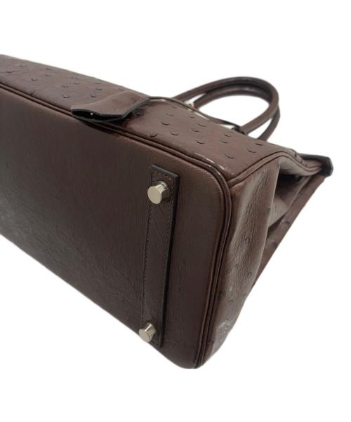 HERMES（エルメス）HERMES (エルメス) バーキン30/シルバー金具/オーストリッチ/□H刻印/ブラウン ブラウン サイズ:30の古着・服飾アイテム