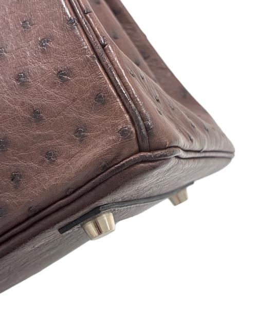 HERMES（エルメス）HERMES (エルメス) バーキン30/シルバー金具/オーストリッチ/□H刻印/ブラウン ブラウン サイズ:30の古着・服飾アイテム