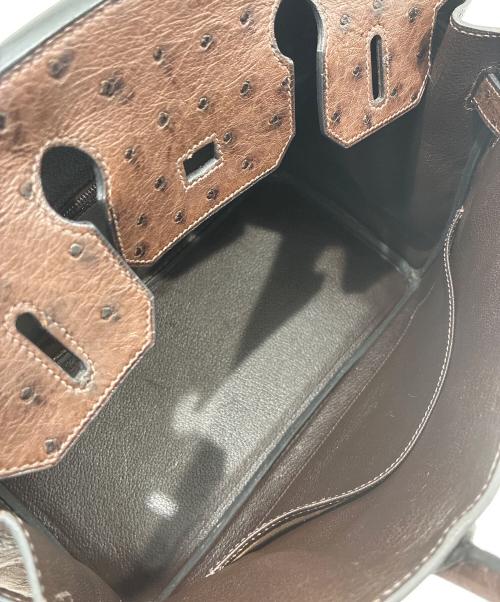 HERMES（エルメス）HERMES (エルメス) バーキン30/シルバー金具/オーストリッチ/□H刻印/ブラウン ブラウン サイズ:30の古着・服飾アイテム