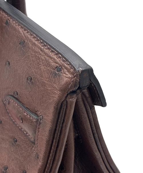 HERMES（エルメス）HERMES (エルメス) バーキン30/シルバー金具/オーストリッチ/□H刻印/ブラウン ブラウン サイズ:30の古着・服飾アイテム