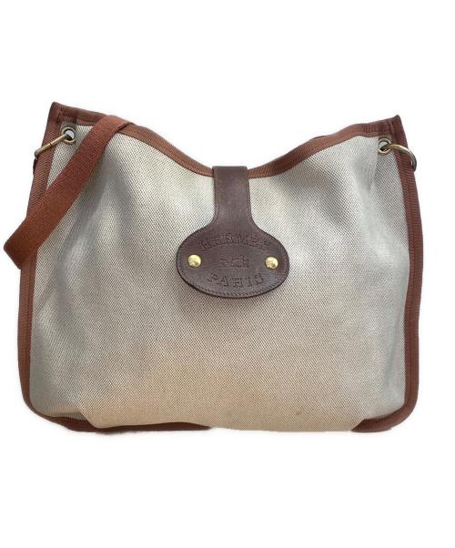HERMES（エルメス）HERMES (エルメス)  サコ ロデオトアルアッシュ　キャンバスショルダーバッグ ブラウンの古着・服飾アイテム