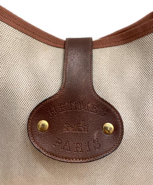 HERMES（エルメス）HERMES (エルメス)  サコ ロデオトアルアッシュ　キャンバスショルダーバッグ ブラウンの古着・服飾アイテム