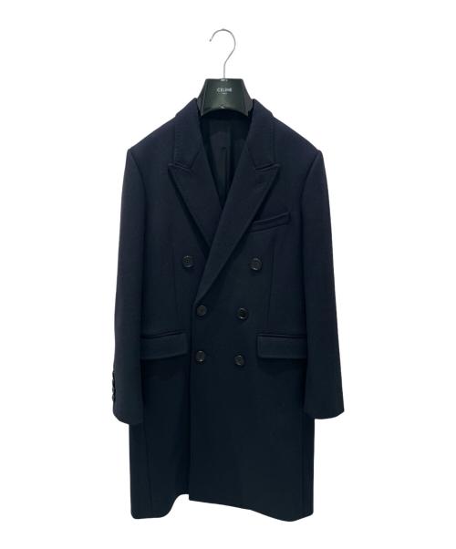 CELINE（セリーヌ）CELINE (セリーヌ) ダブルブレストウールチェスターフィールドコート ネイビー サイズ:40の古着・服飾アイテム