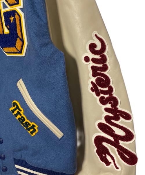 Hysteric Glamour（ヒステリックグラマー）Hysteric Glamour (ヒステリックグラマー) TURN THE MUSIC UP刺繍 スタジャン グリーン×ベージュ サイズ:Lの古着・服飾アイテム