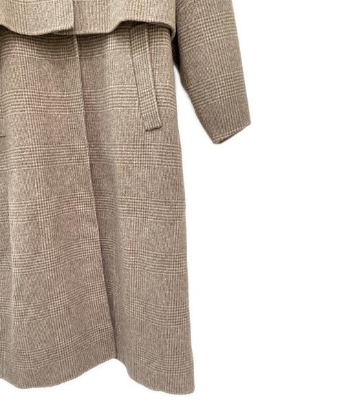COEL（コエル）COEL (コエル) 2ピースチェック柄リバーコート グレージュ サイズ:38の古着・服飾アイテム