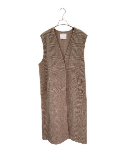 COEL（コエル）COEL (コエル) 2ピースチェック柄リバーコート グレージュ サイズ:38の古着・服飾アイテム