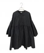 COLUMNコラム）の古着「ジャガードボリュームコート」｜ブラック