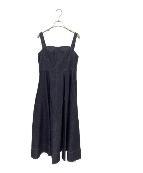 OBLI（オブリ）OBLI (オブリ) デニムフレアワンピース インディゴ サイズ:１ 未使用品の古着・服飾アイテム