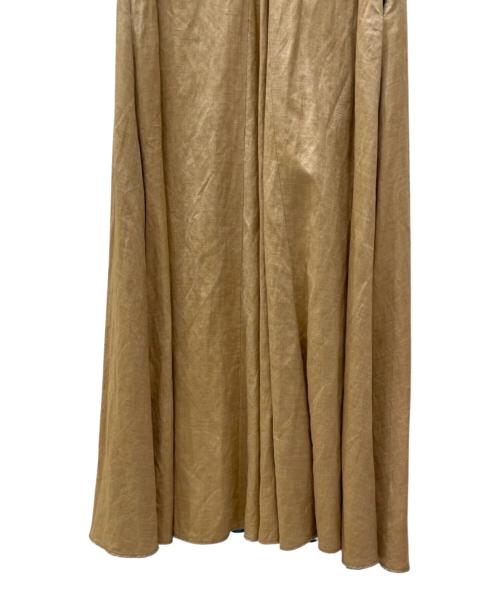 MYLAN（マイラン）MYLAN (マイラン) Volume Sleeve V neck Dress（ボリューム スリーブ Vネック ドレス） ベージュ サイズ:Freeの古着・服飾アイテム