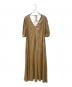 MYLAN（マイラン）の古着「Volume Sleeve V neck Dress（ボリューム スリーブ Vネック ドレス）」｜ベージュ