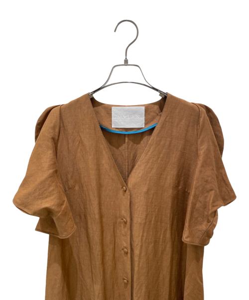 MYLAN（マイラン）MYLAN (マイラン) Volume Sleeve Dress ブラウン サイズ:Freeの古着・服飾アイテム