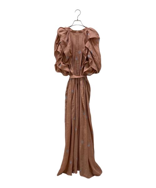 MYLAN（マイラン）MYLAN (マイラン) Embroidery Volume Sleeve Maxi Dress ピンク サイズ:FREEの古着・服飾アイテム