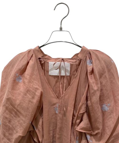 MYLAN（マイラン）MYLAN (マイラン) Embroidery Volume Sleeve Maxi Dress ピンク サイズ:FREEの古着・服飾アイテム