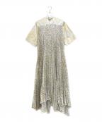PLAN Cプランシー）の古着「Floral Pleated Dress/花柄プリーツワンピース/ABCAE17HEZTP091」｜アイボリー