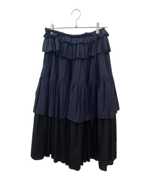 PLAN C（プランシー）PLAN C (プランシー) フリルスカート ネイビー サイズ:38の古着・服飾アイテム